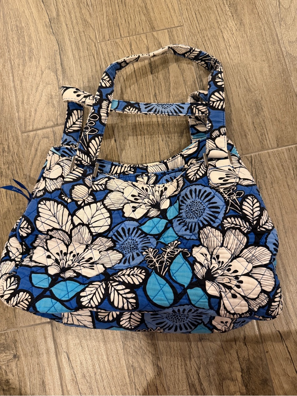 Vera Bradley Quilted Blue Floral Tote Bag - Stylish Everyday Carry